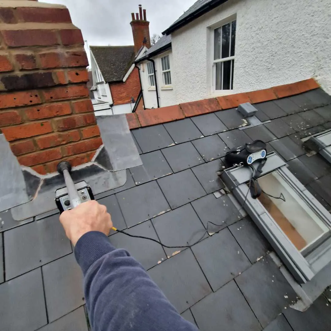 Roof and brick wall inspection